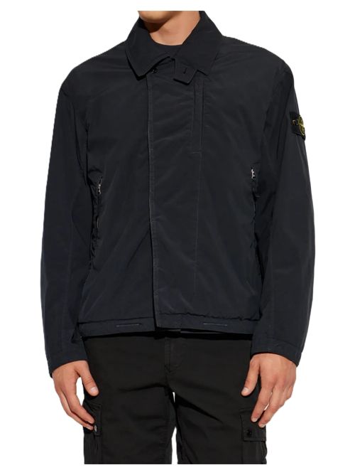 Giacca biker con applicazione Stone Island | L2S15 Q100011 S0042V002A  BLUE NAVY
